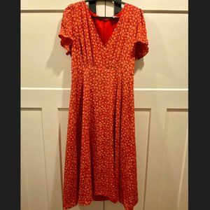 Madewell Silk Puff-Sleeve Wrap-Front Midi Dress in Calico Floral